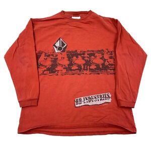 Vintage Y2K Bugle Boy Shirt Boys Large Red Long Sleeve Skate BMX Motocross Youth